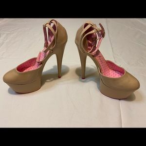 Ellie sexy nude, tan pink bottom shoes nude club